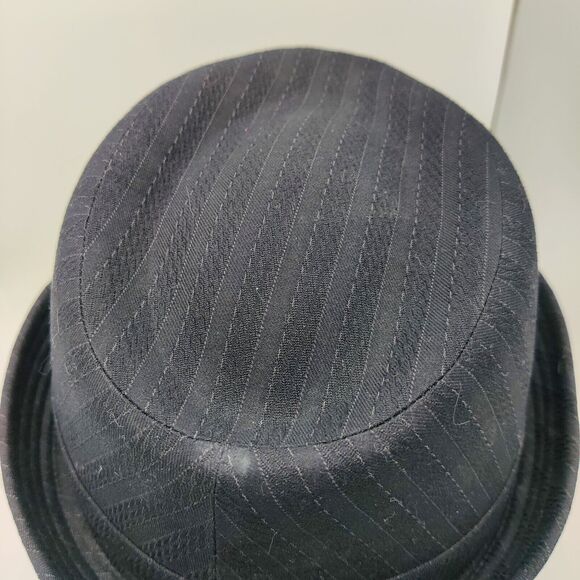 Henschel Hat Co Fedora Hat Gray pin striped made in the USA Size M - Picture 6 of 13